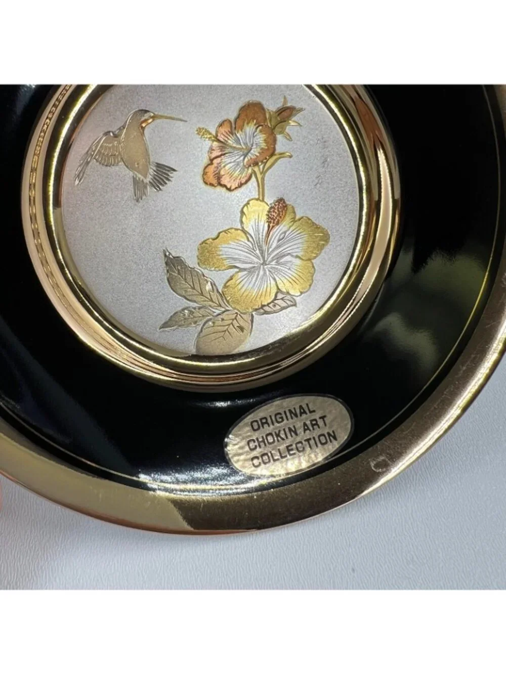 Dynasty Gallery Art of Chokin Hummingbird Hibiscus Collector Plate 6